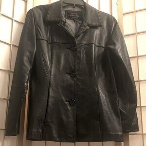 Vintage Luis Alvear - Barcelona Women's Black Leather Blazer Jacket Sz Small